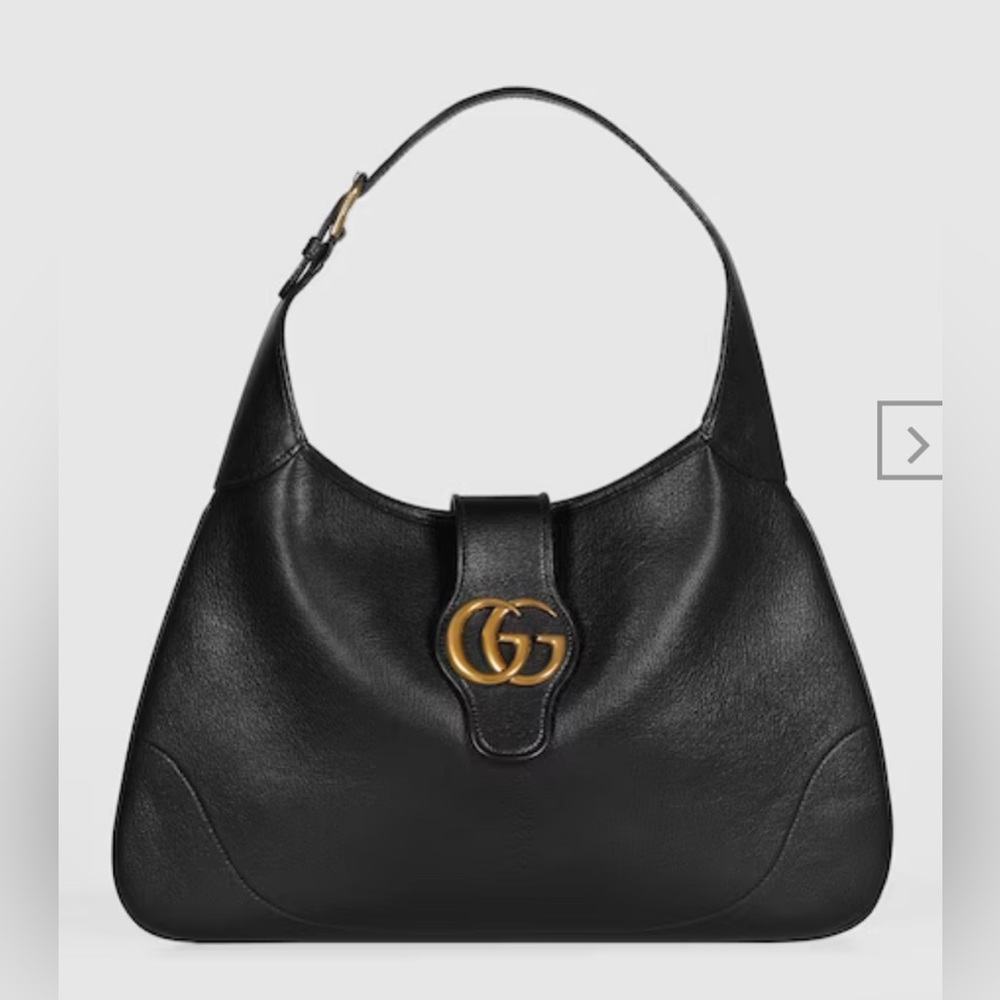 NWT Gucci Aphrodite medium shoulder and crossbody bag, black leather, gold logo